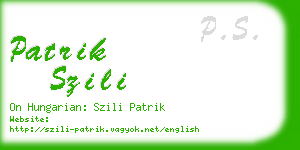 patrik szili business card